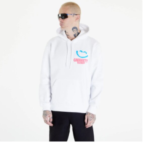 Carhartt WIP Happy Script Sweat Hoodie White Men’s Size S - Picture 2 of 6